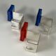 3 x 1960s 1970s Coat Hooks, Wall-Mounted Coat Rack, Metal/Plastic