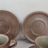 4 Norman coffee cups / Puisaye / Pyrite stoneware