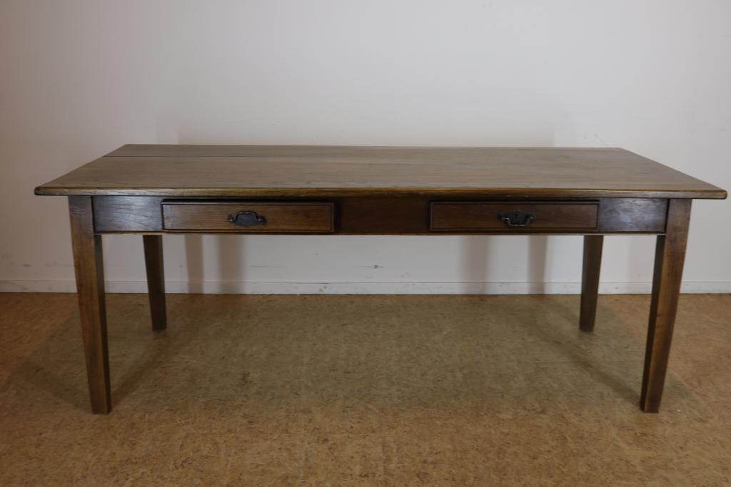Table en bois antique avec 4 tiroirs