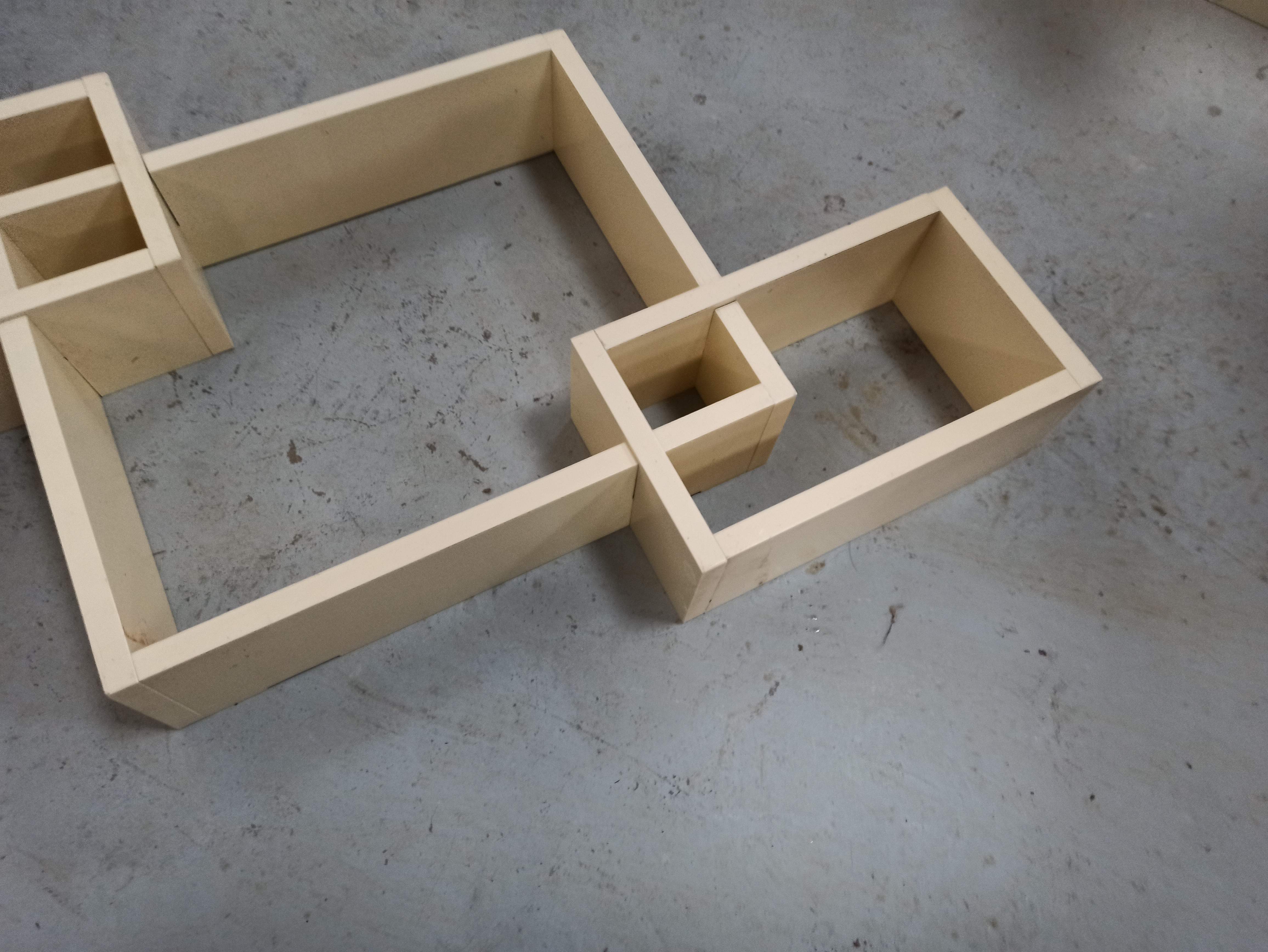 Shelf 3 blocks to hang vintage wall