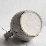 Handcrafted pitcher, speckled white ceramic