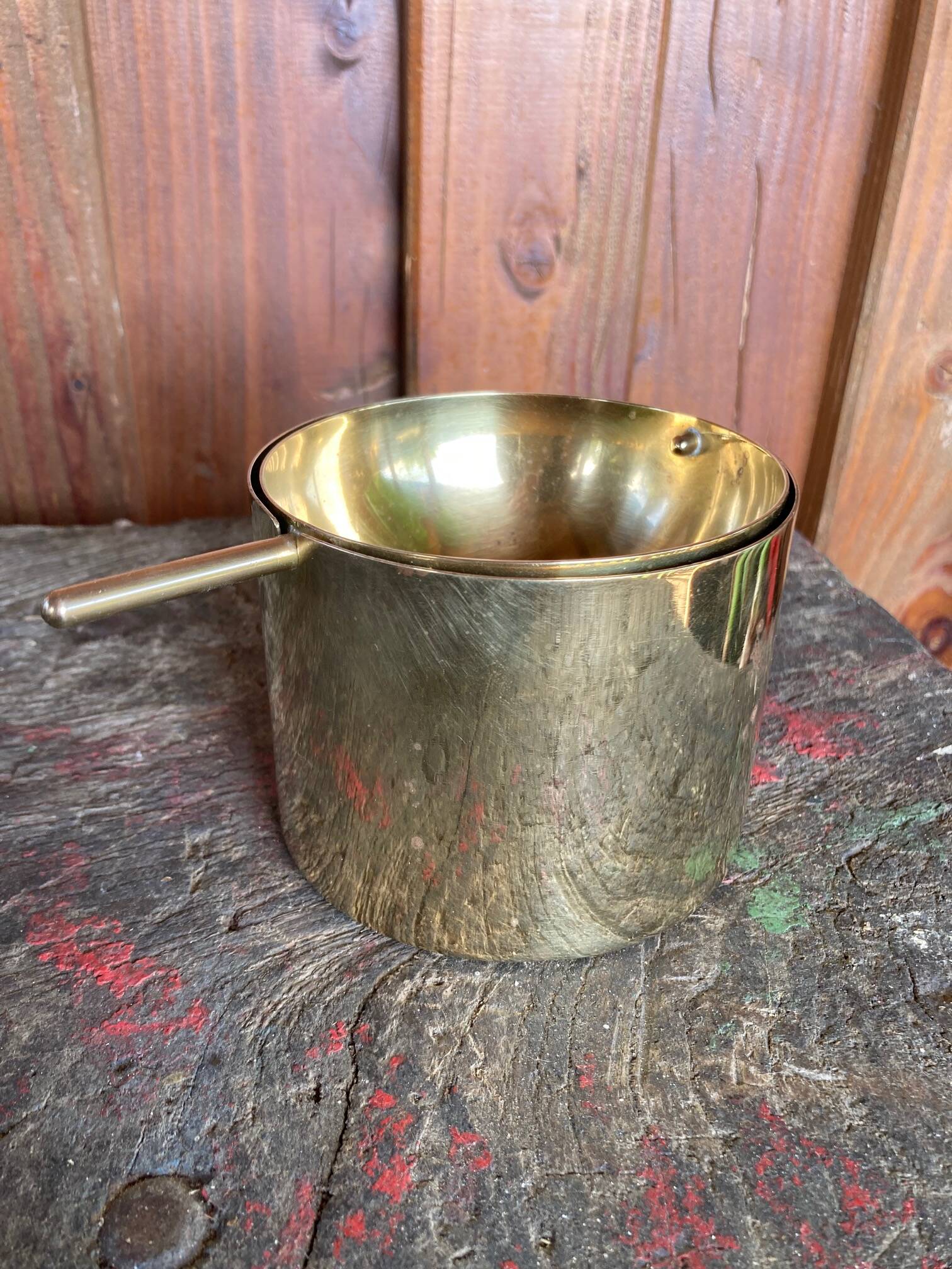 Vintage brass ashtray "Arne Jacobsen", Cylinda-Line 1980/1982