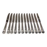 12 silver-plated table knives by Ercuis Valencay, 25cm