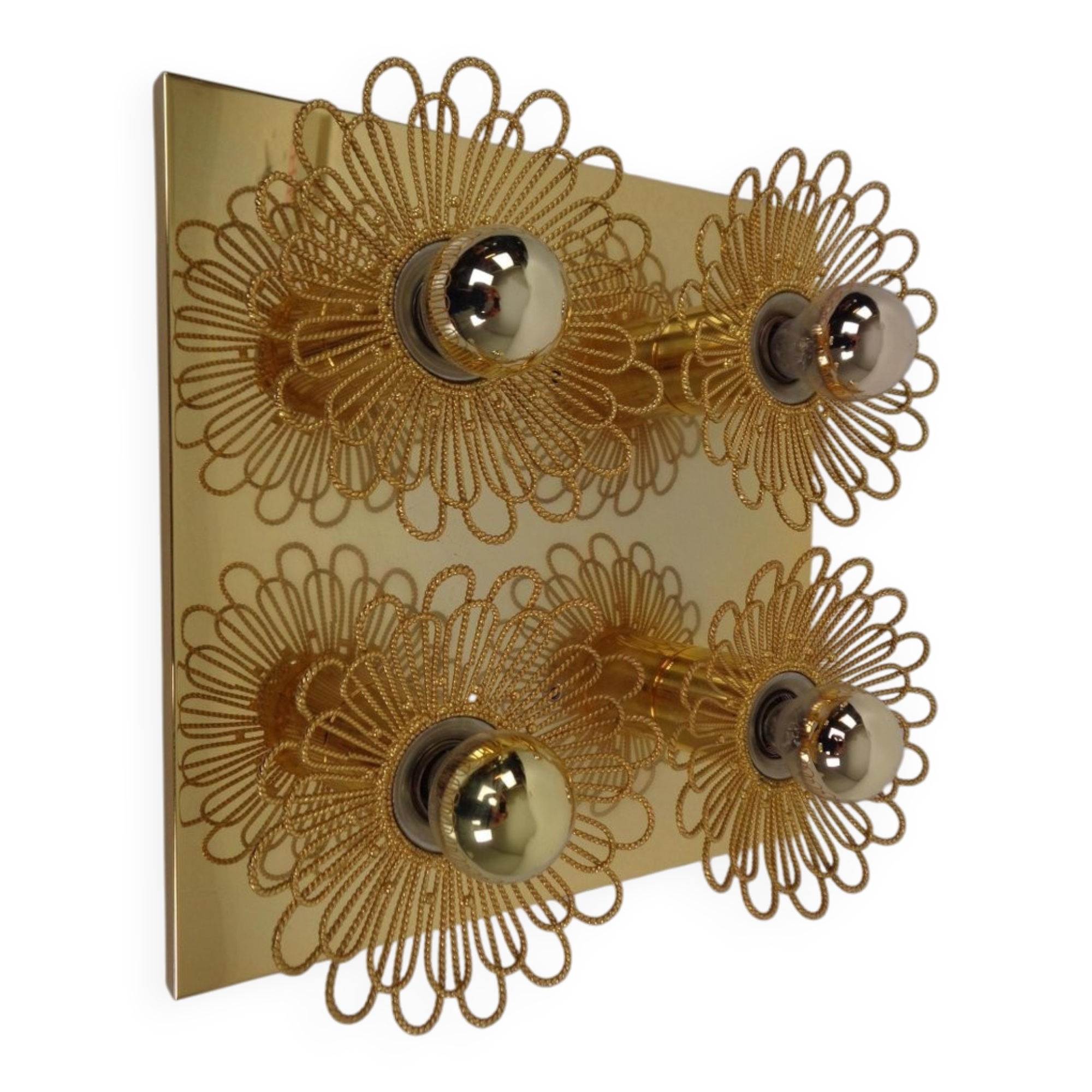Space Age JBS Brass Sconce by Joseph Brumberg, 1960s