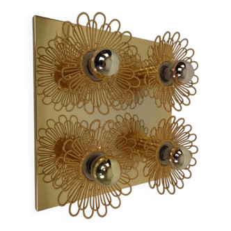 Space Age JBS Brass Sconce by Joseph Brumberg, 1960s