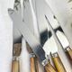 Set of 6 vintage horn table knives