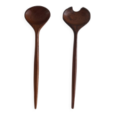 Couverts à salade vintage en teck – Design scandinave années 60/70