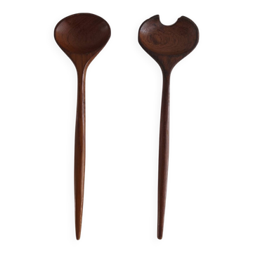 Vintage teak salad cutlery – Scandinavian design from the 60s/70s