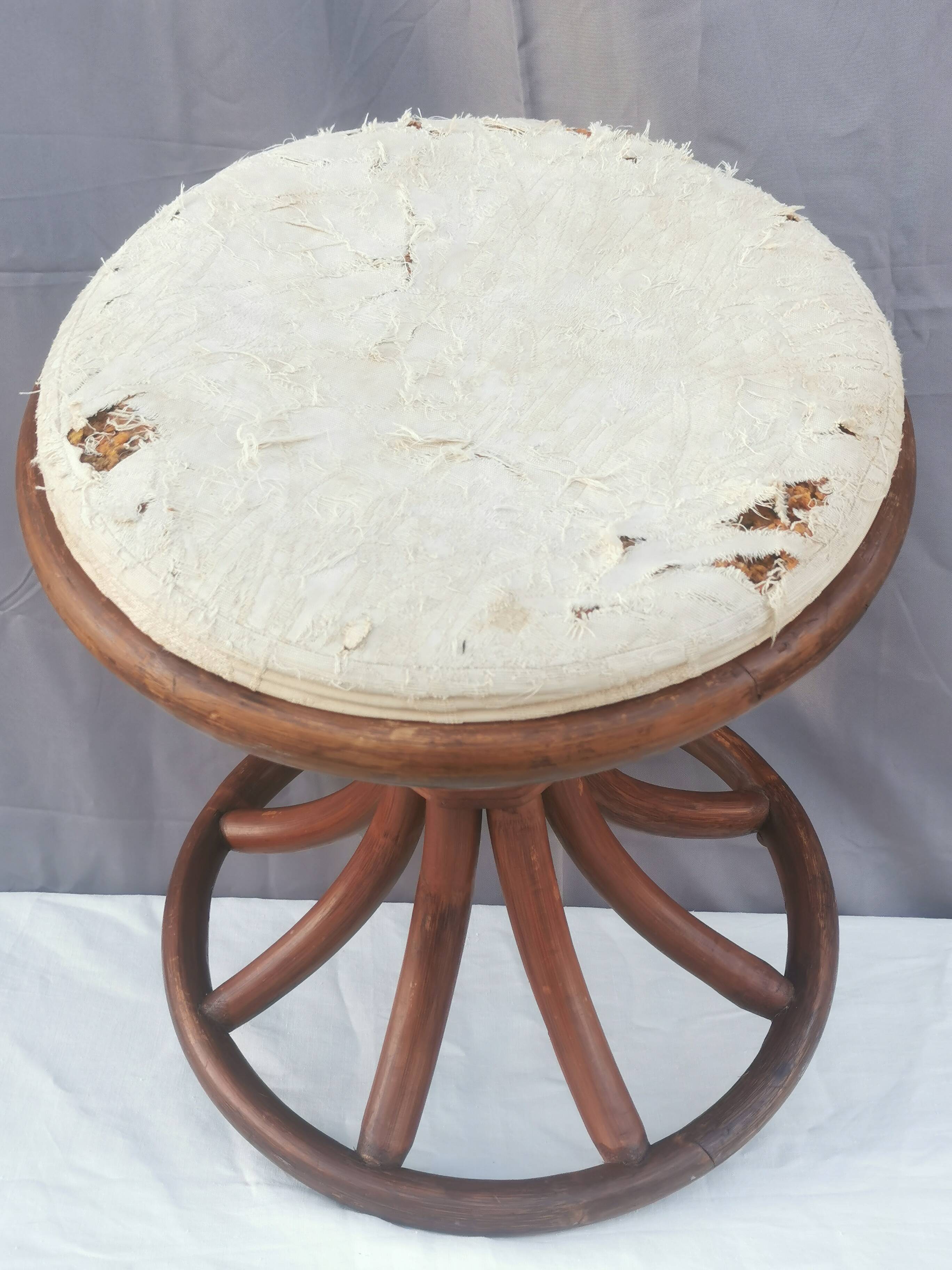 Bamboo and rattan stool “tam tam style”