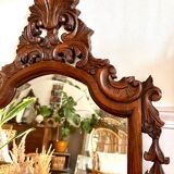 Vintage carved wooden mirror 110x58