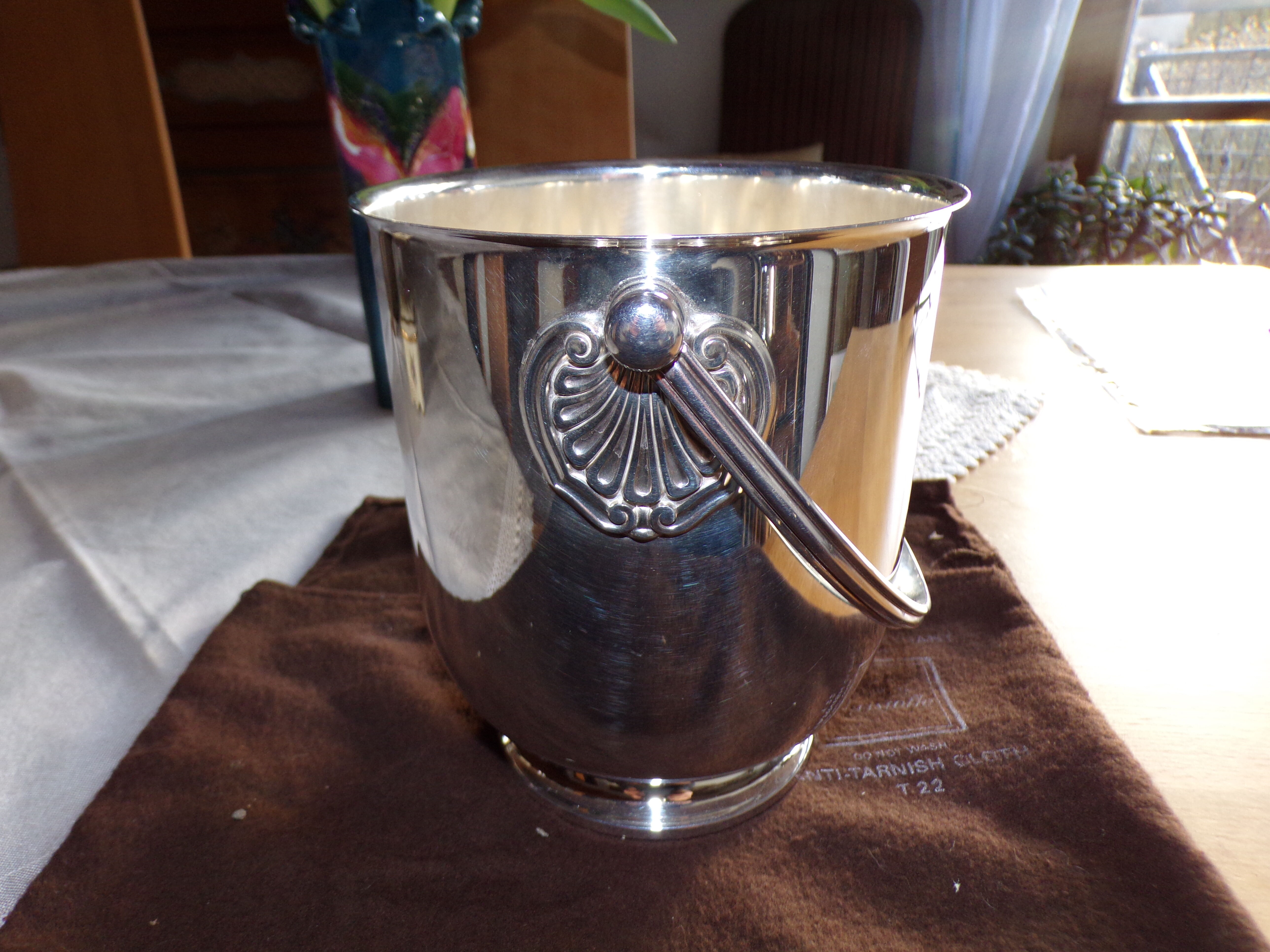 Silver metal ice bucket Christofle Gallia