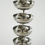 Set of 6 stainless steel bowls with fine feet, Made in France, Design, 1970