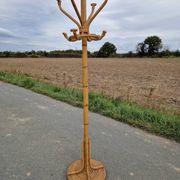Vintage rattan parrot coat rack