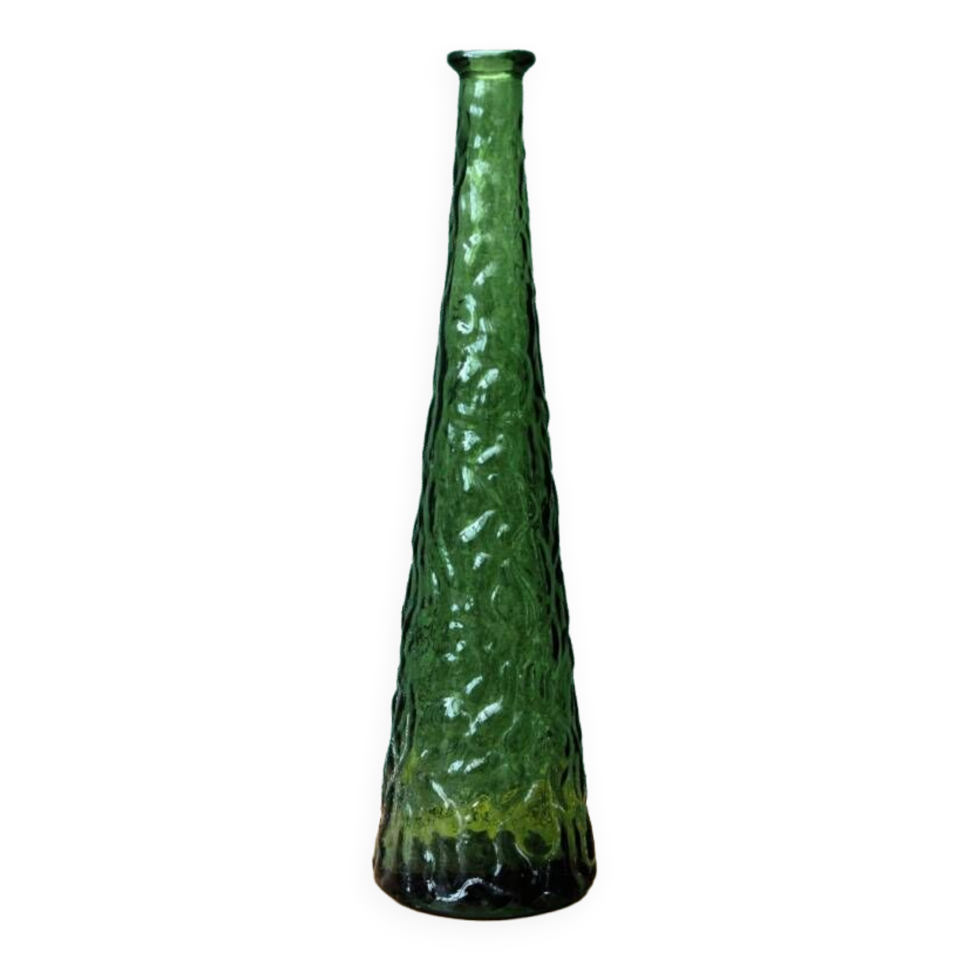 Vase haut en verre givré