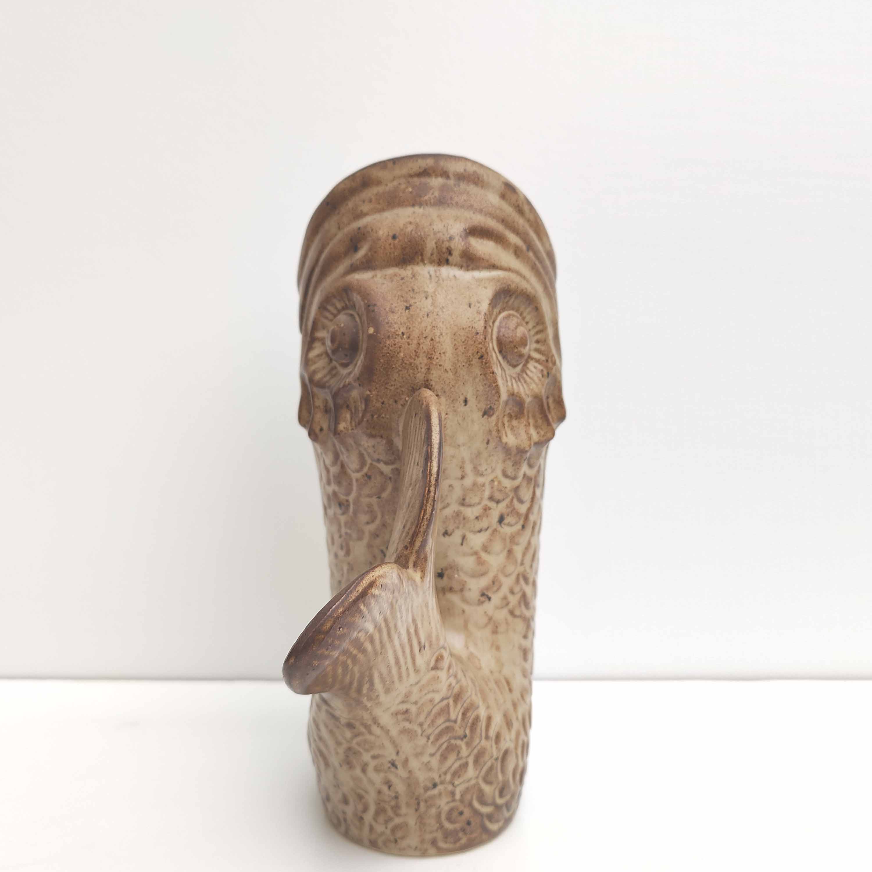 Zoomorphic vase fish Vallauris ceramic