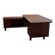 Vintage mahogany executive desk with bar.