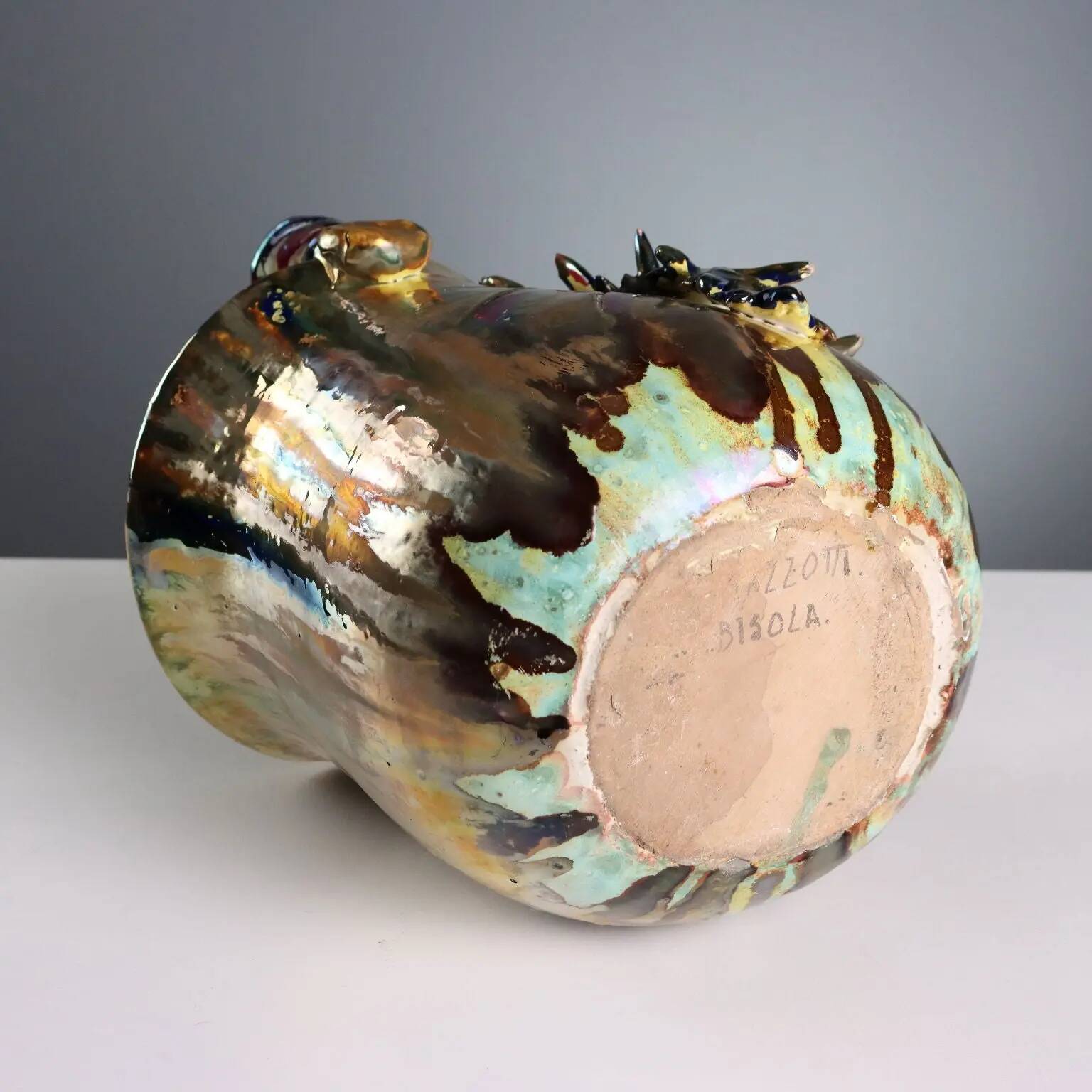 Antique ceramic vase by Giuseppe Mazzotti, Albisola, Italy, 1930s-1940s.
