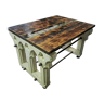 Table en pierre de taille et plateau en chêne