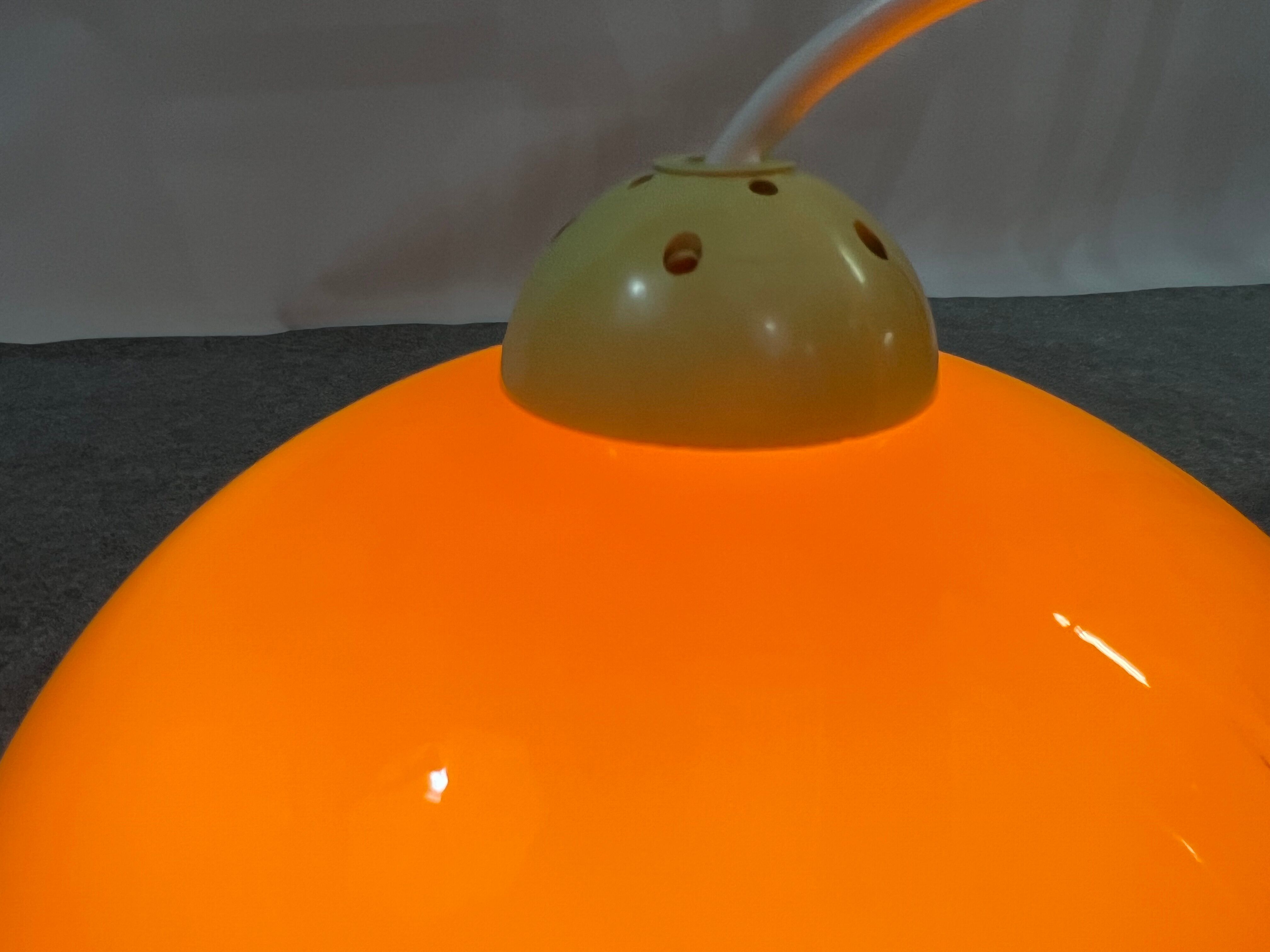 Space age orange pendant lamp