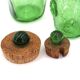 Two green bubble glass sweet jars from Biot, 1960s.