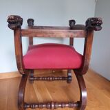 Dagobert curule armchair with chimera heads 19th century