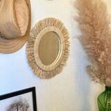 Miroir en raphia
