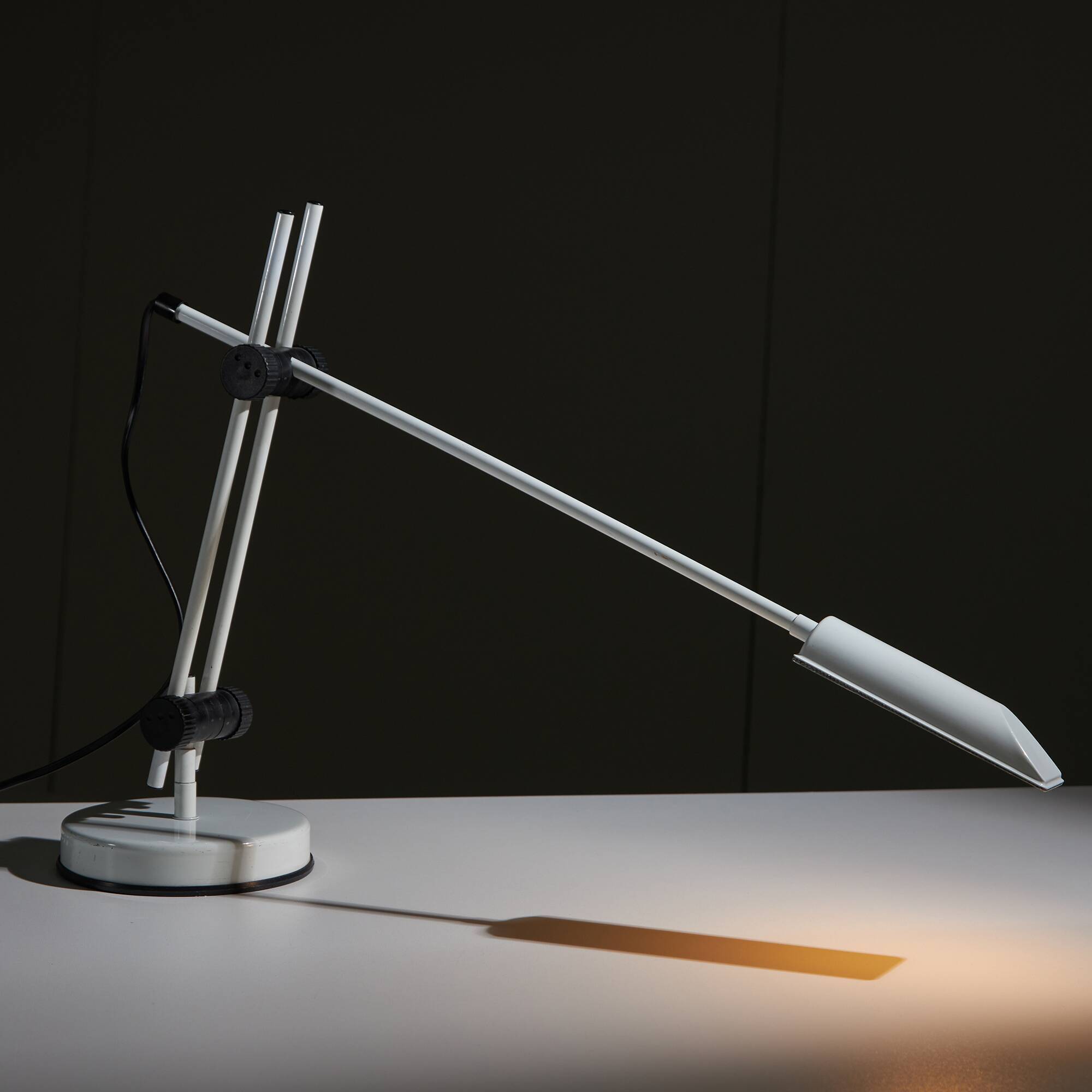 Veneta Lumi White Desk Lamp with Black Parts, 1980s