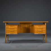 Model 75 Teak Desk by Gunni Omann for Omann Jun Furniture Factory, 1960s