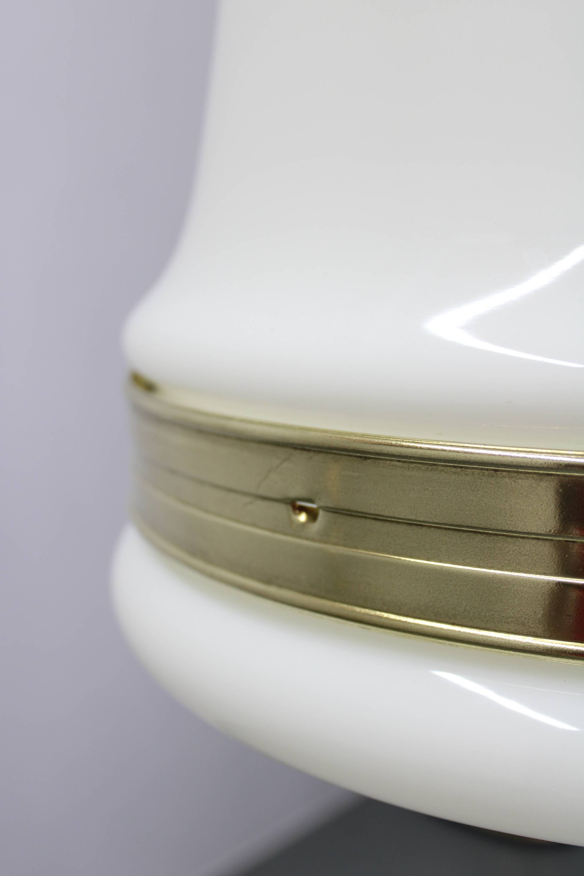 Peter Behrens “Luzette” Art Deco opaline glass pendant, Germany, 1930s