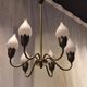 Lustre "Tulip" in brass and glass by Fog and Morup, Denmark.