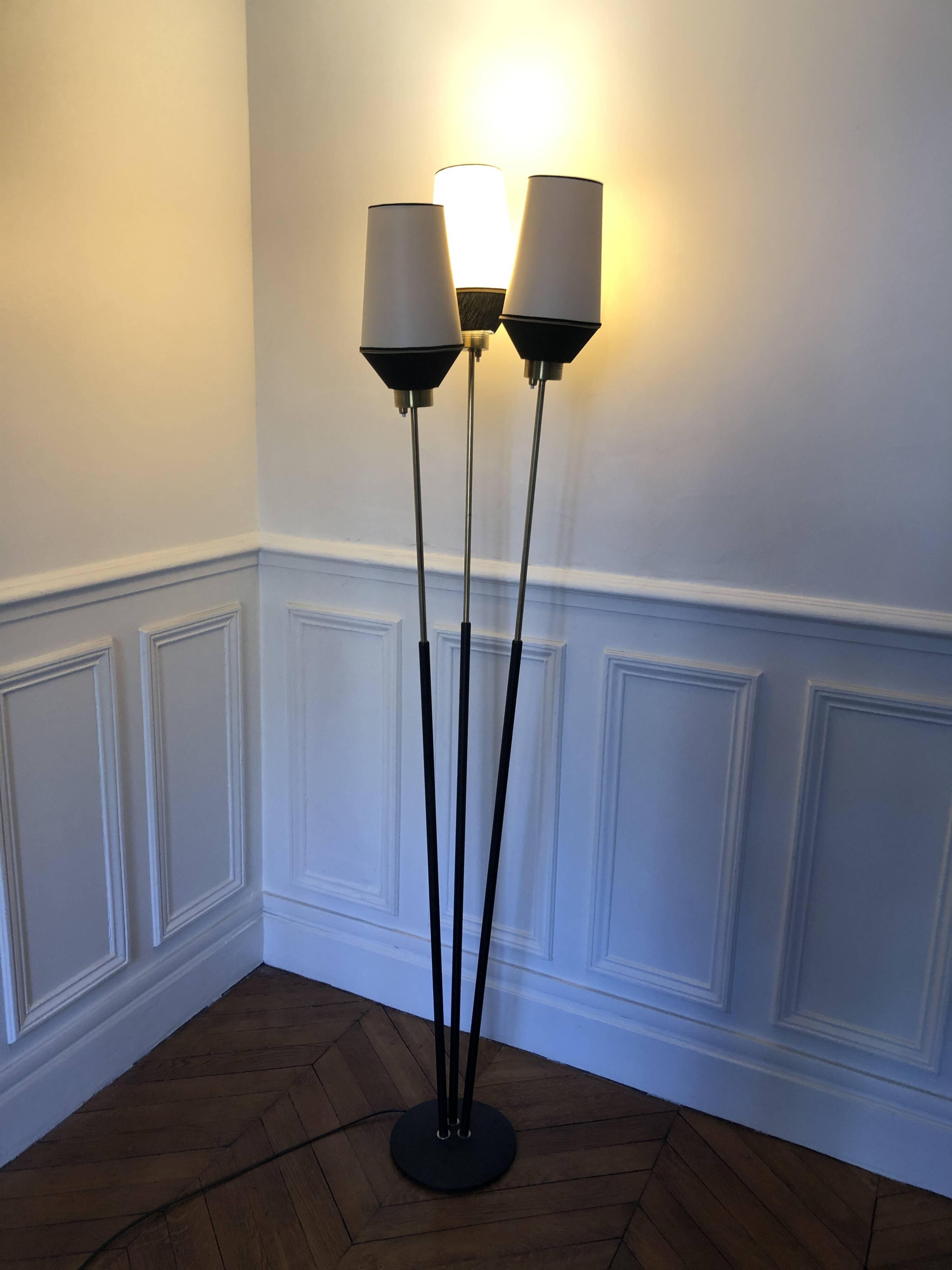 Lampadaire 3 lumières 1950 - 1960