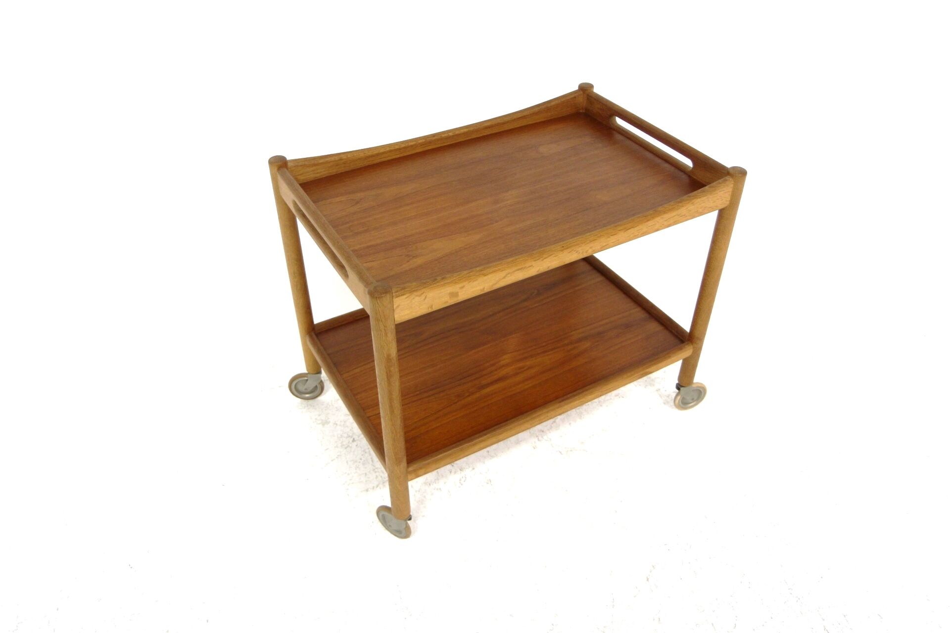 Scandinavian teak service trolley, Hans J Wegner, Andreas Tuck, Denmark, 1950