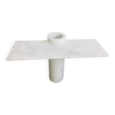 Table Console Modèle Loico en Marbre Blanc Carrara par Angelo Mangiarotti pour Skipper, années 1990.