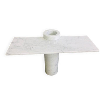 Table Console Modèle Loico en Marbre Blanc Carrara par Angelo Mangiarotti pour Skipper, années 1990.