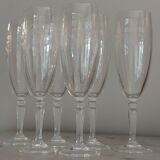 Lot of six glasses of champagne