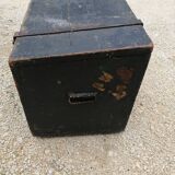 Old vintage wooden travel trunk