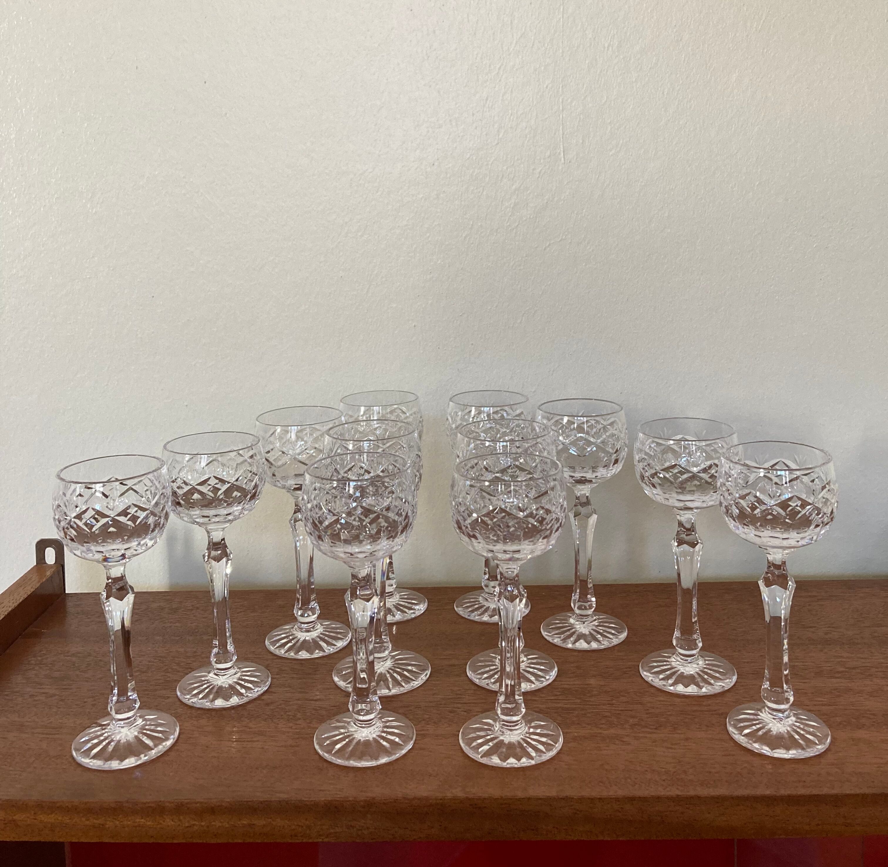 Set of 12 crystallery royale champagne/bayel liqueur glasses