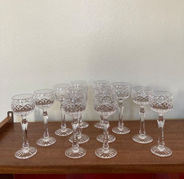 Set de 12 verres à liqueur cristallerie royale champagne / bayel