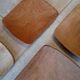 Set plates and Scandinavian dish in vintage solid wood
