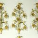 Set of 10 Wall Lights from colored hand crafted iron and Murano glass