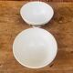 Pair of antique bowls, brown tablecloth model, Digoin Sarreguemines