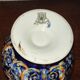 Vase with 2 polychrome handles in Gien earthenware France with Renaissance decoration 1938