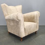 Italian Mid Century Velvet Lounge Armchair, 1950s