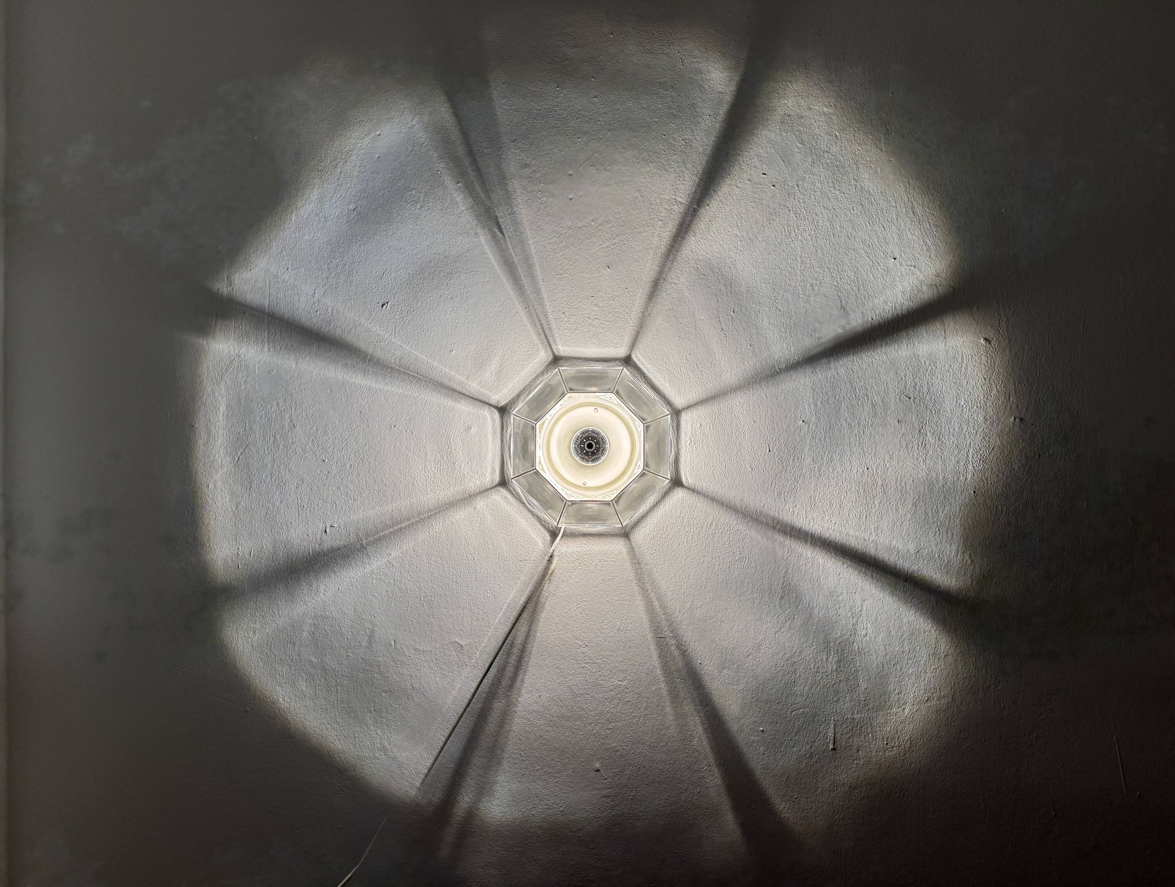 White Flush Light or Wall Lamp by Glashütte Limburg