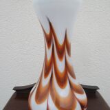 Vase vintage en opaline florentine orange et blanche