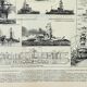 Old engraving 1898, Old battleship, ship, navy • Lithograph, Original plate