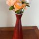 Vintage striped red vase (1950-1970) by the Metzler & Ortloff factory.