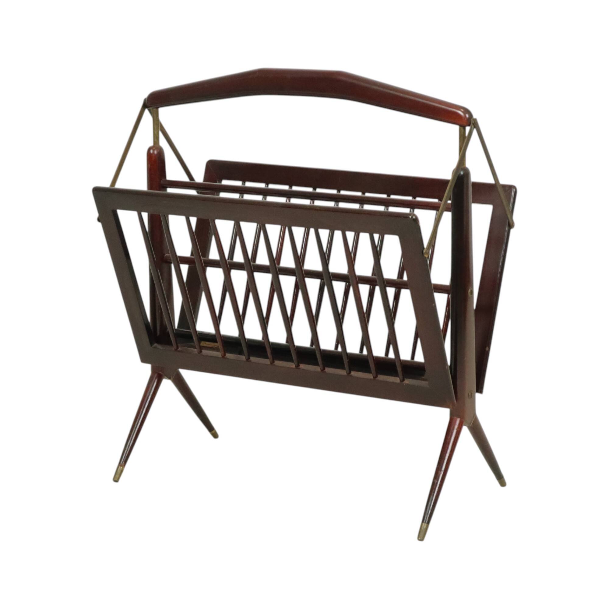 Porte-revues italien en bois Cesare Lacca