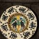 Ceramic Plate with Stylized Birds Graffito Style Pesaro Faenza Early 900