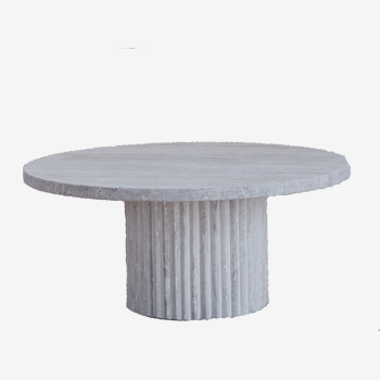 Circular coffee table - Omega - 70 cm D - natural travertine